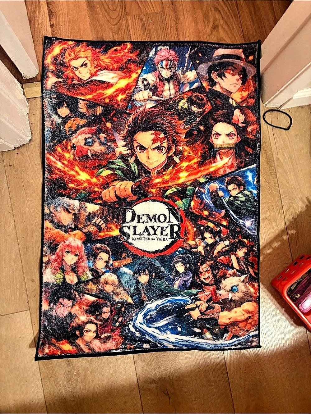 Demon Slayer Kimetsu no Yaiba character rug Anime Graphic Decor Rug in Black &